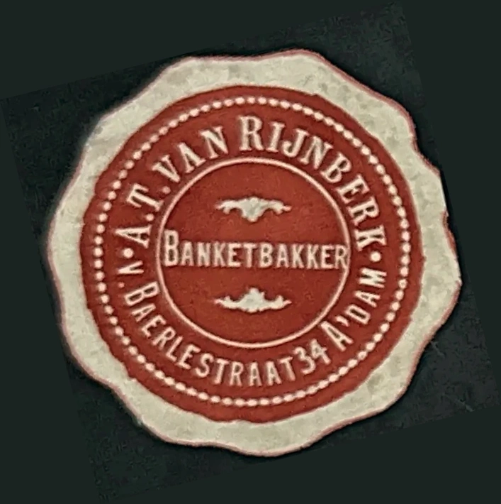 Sluitzegel Banketbakker A.T. van Rijnberk, Amsterdam