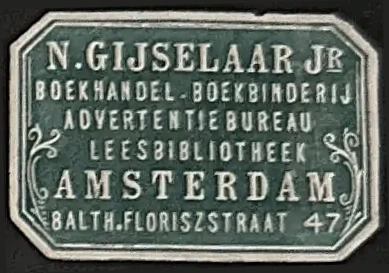 Sluitzegel N. Gijselaar Jr. – Boekhandel & Leesbibliotheek Amsterdam