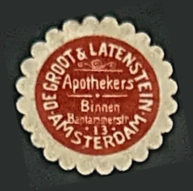 Sluitzegel Apotheek De Groot & Latenstein, Amsterdam