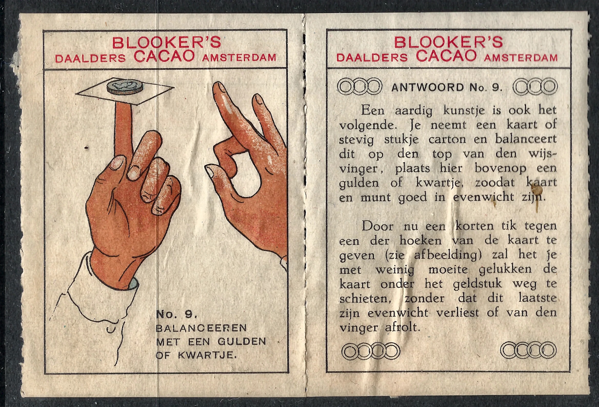 Blooker's Cacao – Trucje No. 9: Balanceeren met een Gulden of Kwartje