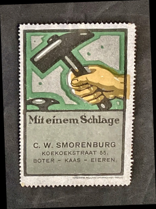 Reclamesluitzegel C.W. Smorenburg – Boter, Kaas en Eieren