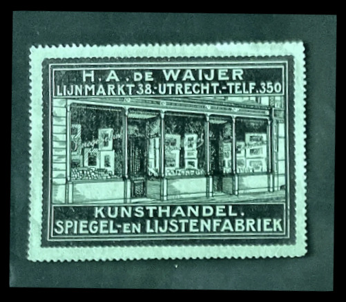 Sluitzegel H.A. de Waijer – Kunsthandel & Spiegel- en Lijstenfabriek Utrecht