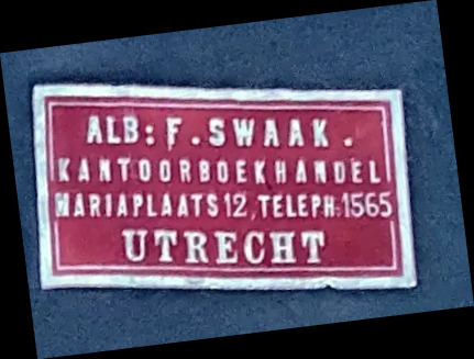 Sluitzegel Kantoorboekhandel Alb. F. Swaak Utrecht