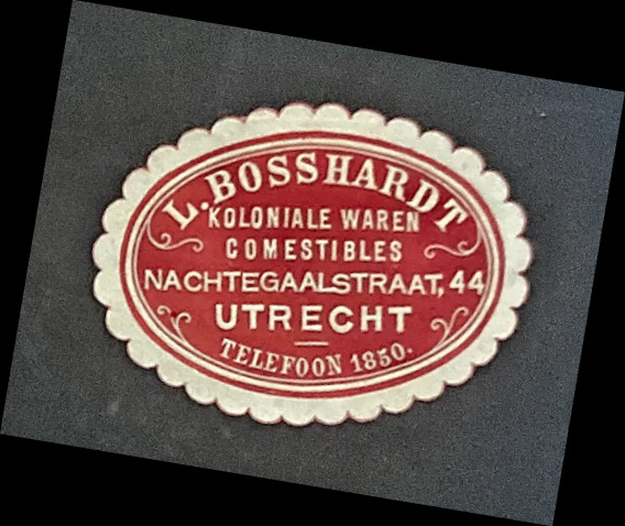 Sluitzegel L. Bosshardt – Koloniale Waren & Comestibles, Utrecht