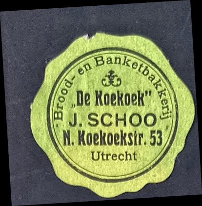 Sluitzegel Brood- en Banketbakkerij 'De Koekoek' Utrecht