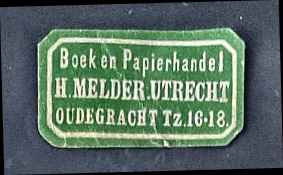 Sluitzegel Boek- en Papierhandel H. Melder Utrecht