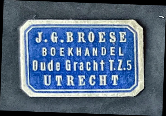 Sluitzegel J.G. Broese Boekhandel Utrecht