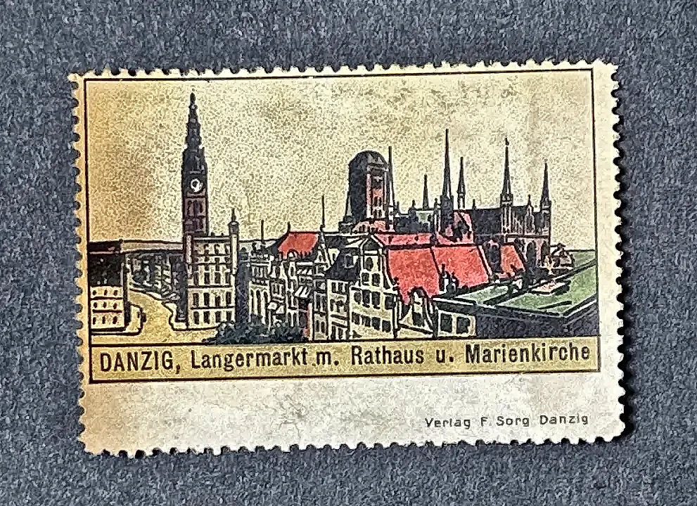 Danzig – Lange Markt met Stadhuis en Mariakerk