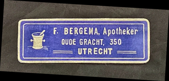 Sluitzegel Apotheker F. Bergema, Utrecht
