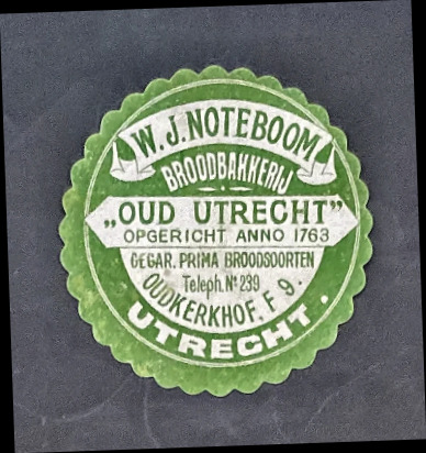 Sluitzegel Broodbakkerij Oud Utrecht – W.J. Noteboom