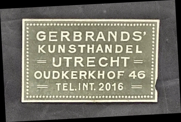 Sluitzegel Gerbrands' Kunsthandel Utrecht