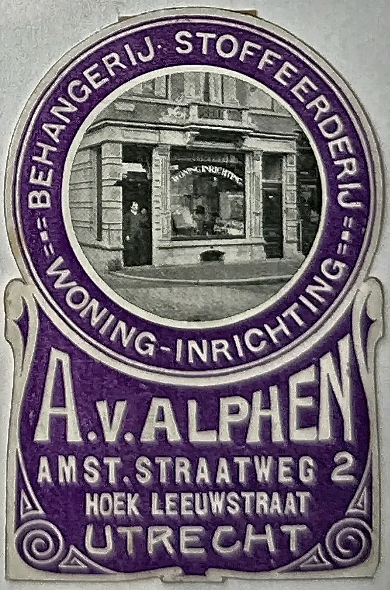 Sluitzegel A. v. Alphen – Behangerij & Woning-Inrichting Utrecht