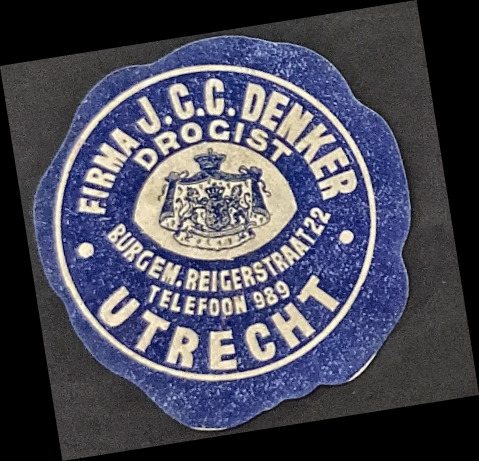 Sluitzegel Firma J.C.C. Denker Drogist Utrecht