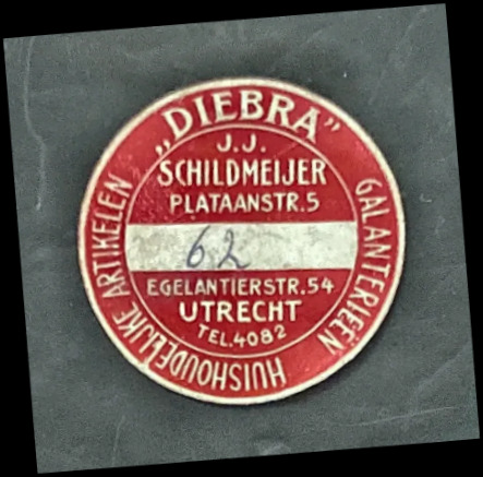 Reclamesluitzegel Diebra - J.J. Schildmeijer, Utrecht
