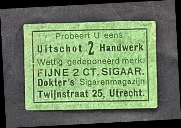 Reclamesluitzegel Dokter's Sigarenmagazijn Utrecht – Uitschot 2 Handwerk Sigaar