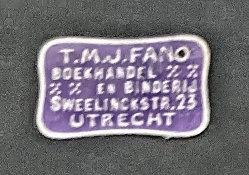 Sluitzegel T.M.J. Fano Boekhandel & Binderij Utrecht