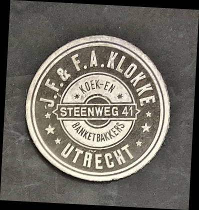 Sluitzegel Koek- en Banketbakkerij J.F. & F.A. Klokke Utrecht