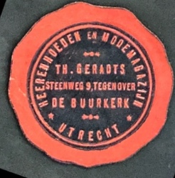 Sluitzegel Th. Geradts – Heerenhoeden en Modemagazijn Utrecht
