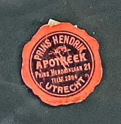 Sluitzegel Prins Hendrik Apotheek Utrecht