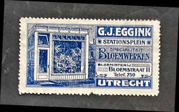 Reclamesluitzegel G.J. Eggink Bloemisterij Utrecht