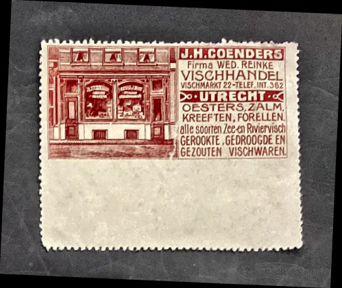 Reclamesluitzegel J.H. Coenders Vishandel Utrecht