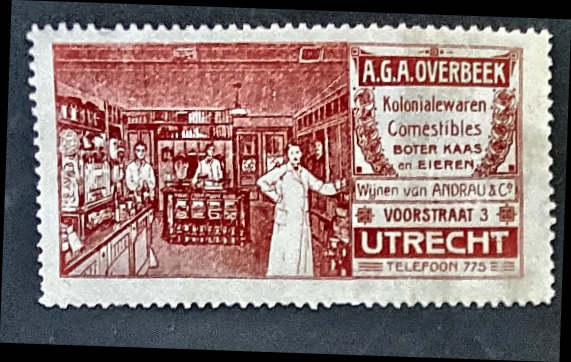 Sluitzegel A.G.A. Overbeek – Koloniale Waren Utrecht