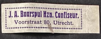 Sluitzegel J. A. Baarspul Hzn. Confiseur Utrecht