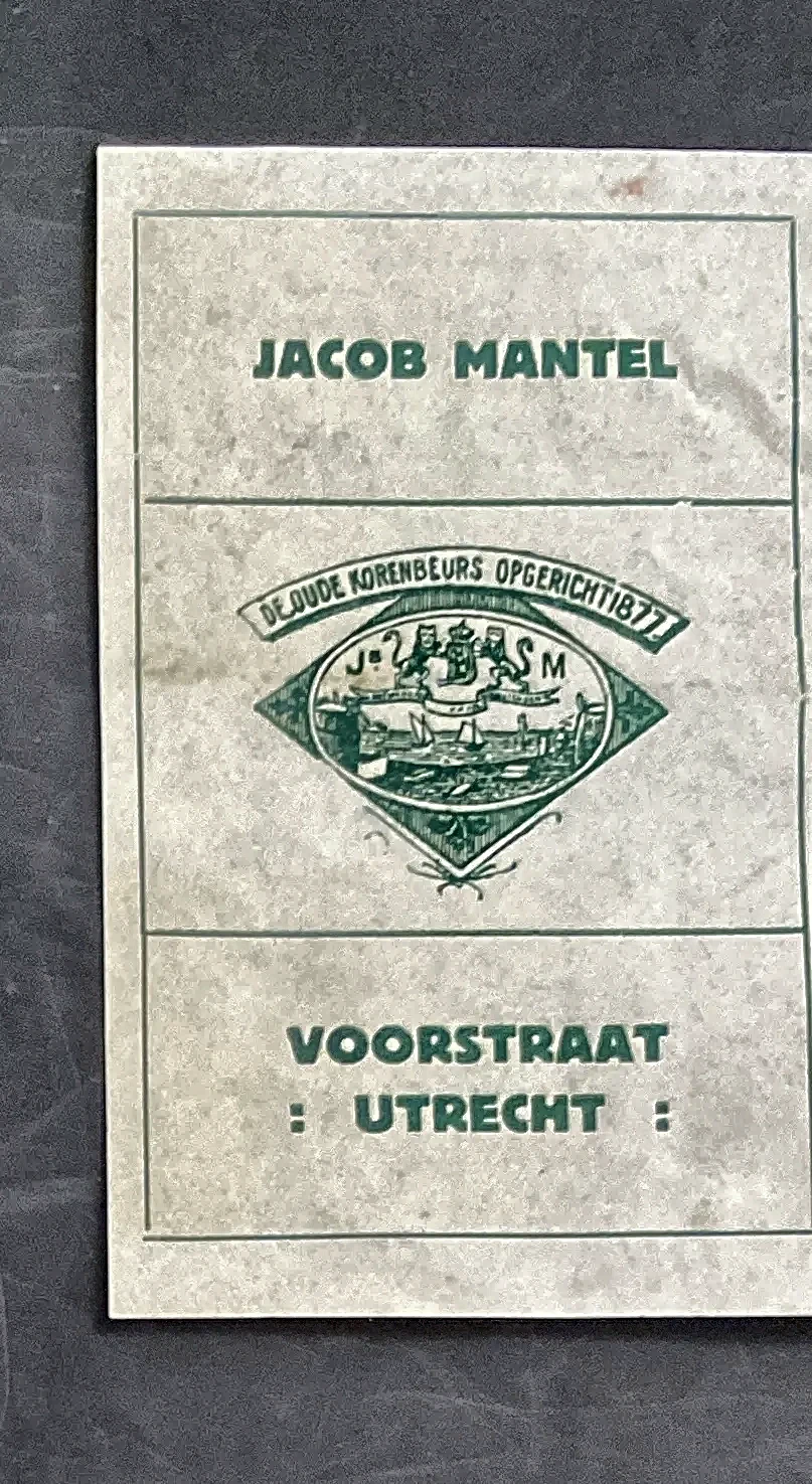 Sluitzegel Jacob Mantel – De Oude Korenbeurs Utrecht