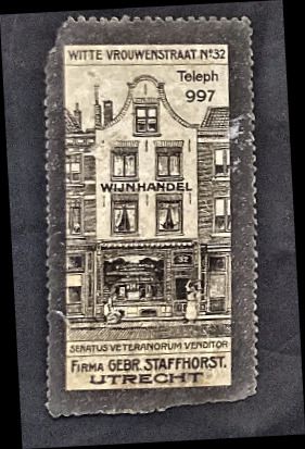 Sluitzegel Wijnhandel Firma Gebr. Staffhorst Utrecht