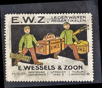 Reclamesluitzegel E. Wessels & Zoon – Lederwaren en Reisartikelen