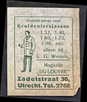 Reclamesluitzegel Magazijn Du Louvre – Kruideniersjassen Utrecht