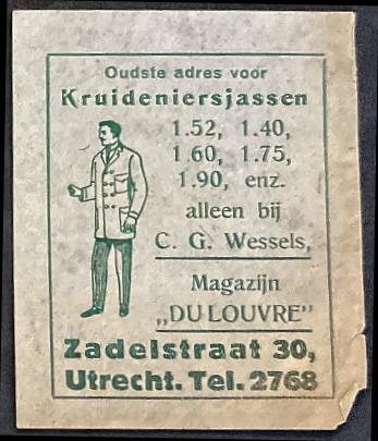 Reclamesluitzegel Magazijn Du Louvre – Kruideniersjassen Utrecht
