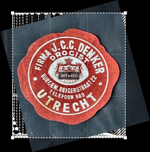 Sluitzegel Firma J.C.C. Denker, Drogist Utrecht