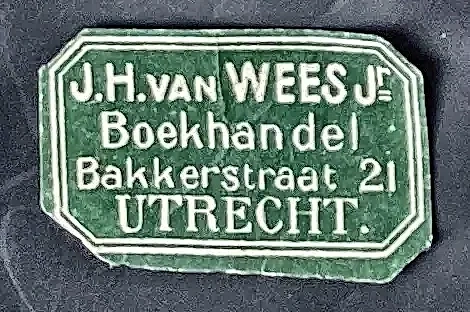 Sluitzegel Boekhandel J.H. van Wees Jr. Utrecht