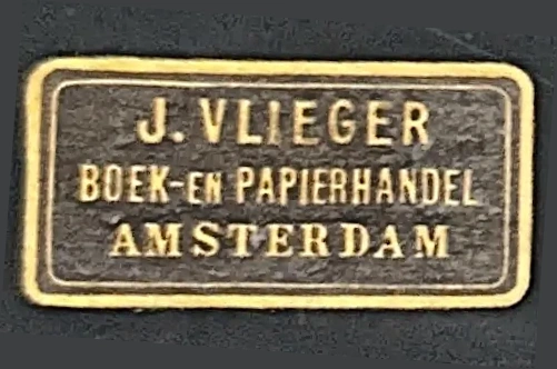 Sluitzegel J. Vlieger Boek- en Papierhandel Amsterdam