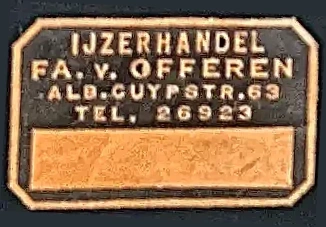 Sluitzegel IJzerhandel Fa. V. Offeren, Amsterdam